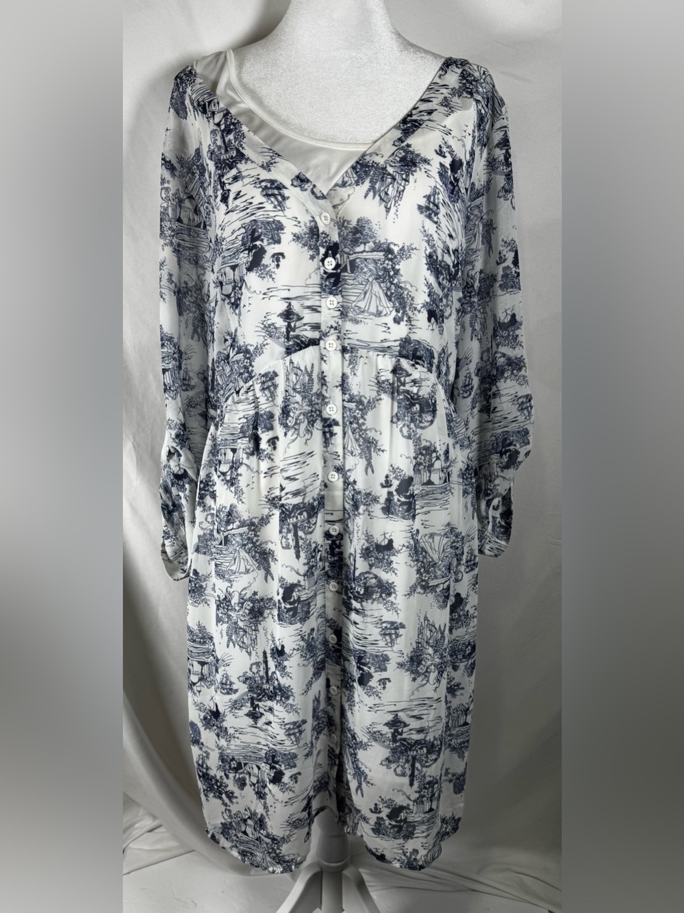 Disney The Little Mermaid Toile long sleeve shirt dress w/ under slip size 3X